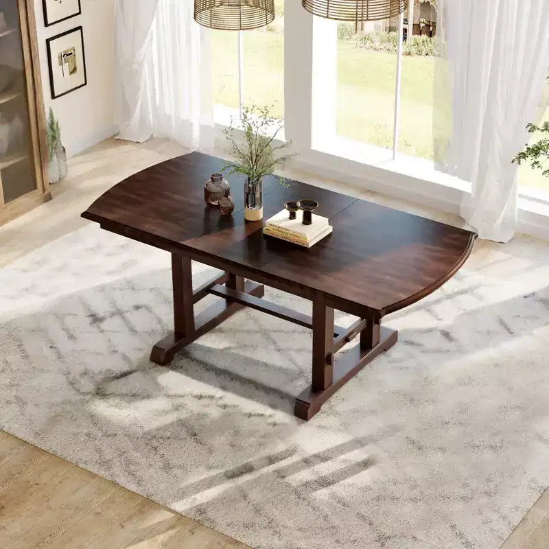 GDF Studio Vaughn, tavolo da pranzo allungabile da 152-198 cm con prolunga rimovibile, grande tavolo allungabile per 4-8 persone