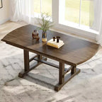 GDF Studio Vaughn 60-78 Extendable Dining Table with Removable Leaf, Large Expanding Table for 4-8