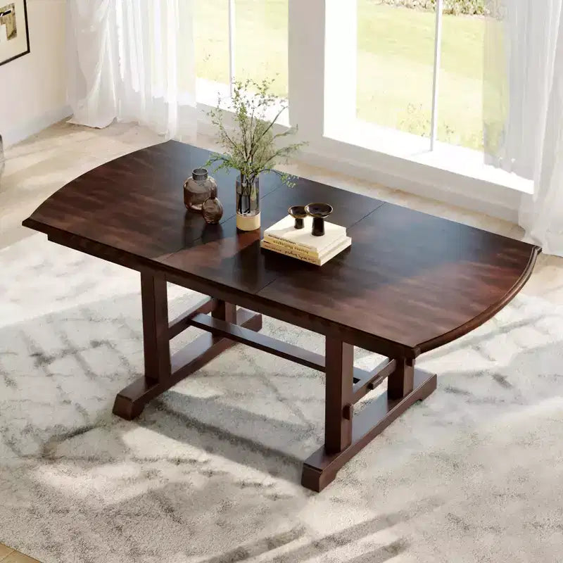 GDF Studio Vaughn 60-78 Extendable Dining Table with Removable Leaf, Large Expanding Table for 4-8