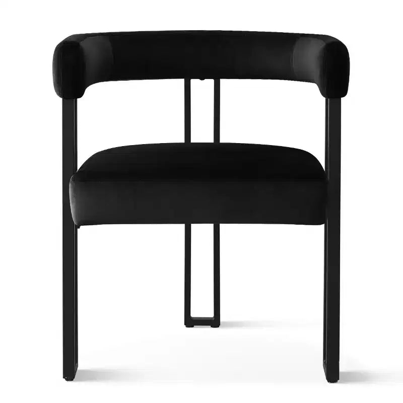 Set tavolo da pranzo allungabile 47-83 per 8 persone, tavolo nero e 8 poltrone in velluto con eleganti gambe in metallo, ideale per riunioni-Panipeachy