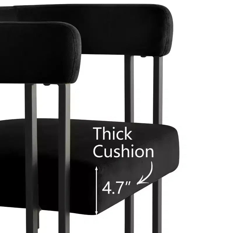 Set tavolo da pranzo allungabile 47-83 per 8 persone, tavolo nero e 8 poltrone in velluto con eleganti gambe in metallo, ideale per riunioni-Panipeachy
