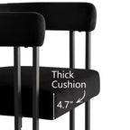 Set tavolo da pranzo allungabile 47-83 per 8 persone, tavolo nero e 8 poltrone in velluto con eleganti gambe in metallo, ideale per riunioni-Panipeachy