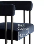 Set tavolo da pranzo allungabile 47-83 per 8 persone, tavolo nero e 8 poltrone in velluto con eleganti gambe in metallo, ideale per riunioni-Panipeachy