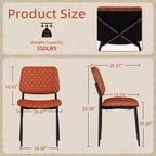 TYBOATLE Mid Century Dining Chairs Set of 2, Quilted PU Leather Kitchen Chairs with Bentwood Back, Industrial Upholstered Side Chairs