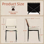 TYBOATLE Mid Century Dining Chairs Set of 2, Quilted PU Leather Kitchen Chairs with Bentwood Back, Industrial Upholstered Side Chairs