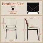 TYBOATLE Mid Century Dining Chairs Set of 2 - Modern Bentwood & Faux Leather Upholstered Kitchen Chairs with Metal Legs