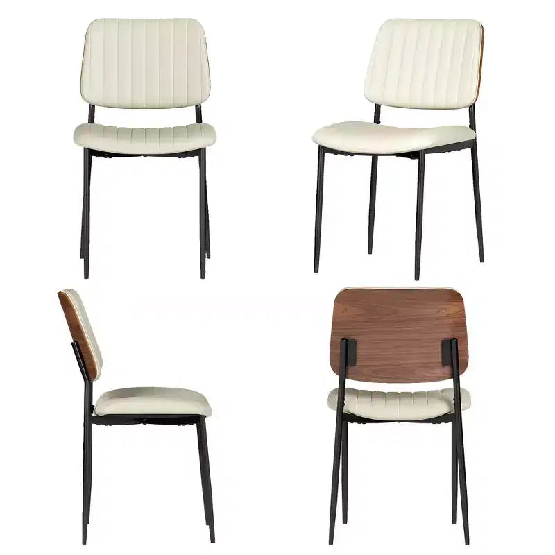 TYBOATLE Mid Century Dining Chairs Set of 2 - Modern Bentwood & Faux Leather Upholstered Kitchen Chairs with Metal Legs