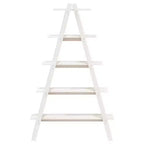 vidaXL 5-Tier Shelf Free Standing A-shape Display Bookcase Solid Wood Pine