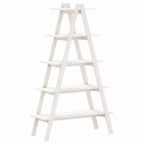 vidaXL 5-Tier Shelf Free Standing A-shape Display Bookcase Solid Wood Pine
