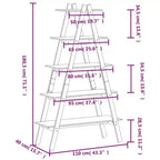 vidaXL 5-Tier Shelf Free Standing A-shape Display Bookcase Solid Wood Pine