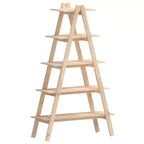 vidaXL 5-Tier Shelf Free Standing A-shape Display Bookcase Solid Wood Pine
