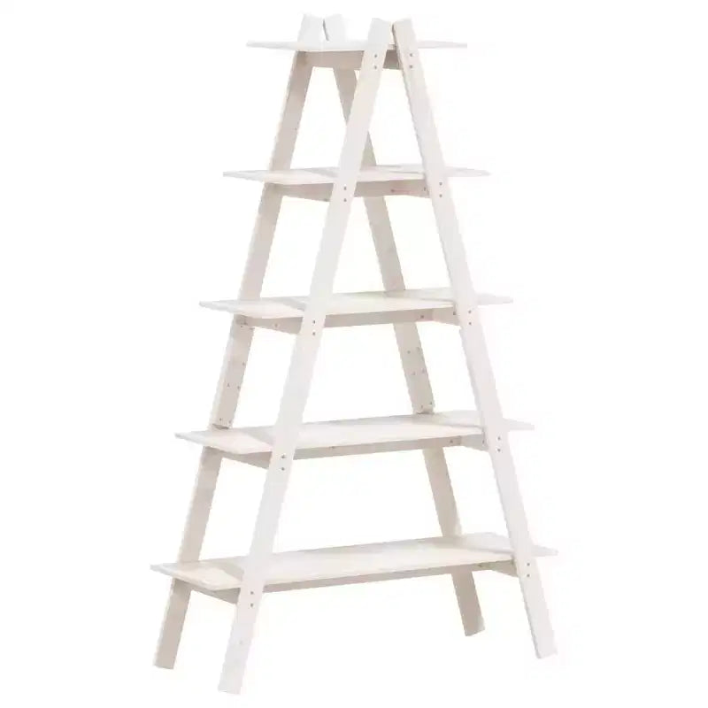 vidaXL 5-Tier Shelf Free Standing A-shape Display Bookcase Solid Wood Pine