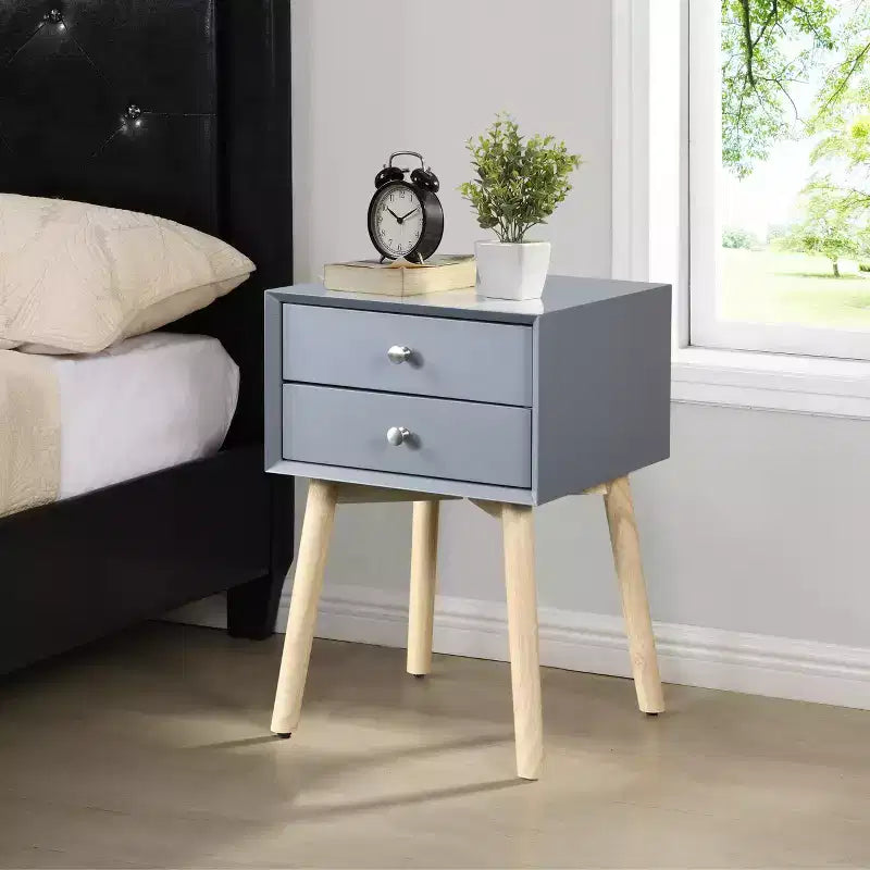 GDFStudio Elvion Modern Two-Drawer Nightstand