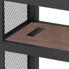 Twin XL Loft Bed with Desk and Storage Stairs Metal Loft Beds with LED Lights USB Ports Multifunctional Iron Nets No Spring Box Black