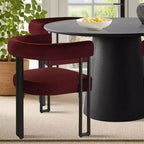 Set tavolo da pranzo allungabile 47-83 per 4 persone, tavolo nero e 4 sedie da pranzo imbottite in velluto con gambe in metallo, stile moderno-Panipeachy