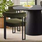 Set tavolo da pranzo allungabile 47-83 per 4 persone, tavolo nero e 4 sedie da pranzo imbottite in velluto con gambe in metallo, stile moderno-Panipeachy