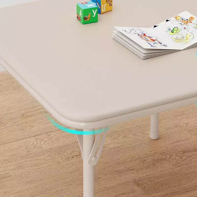 Kids 3-Piece Folding Table and Chair Set - Soft PU Cushion Seats, No Assembly Required, Portable Compact, Indoor Outdoor Use for Reading Play