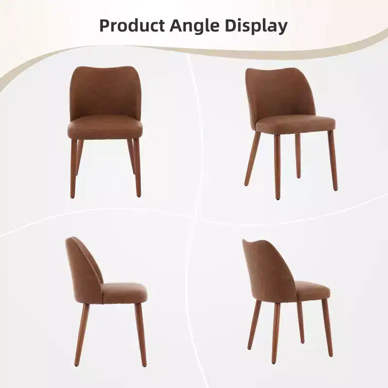 Dining Chairs Set of 2,Modern Flax Kitchen Chairs with Metal Legs,Wing Backrest & Thick Cushions,Leveling Feet for Dining Room, Bedroom,Living Room