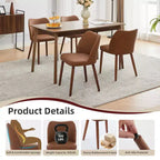 Dining Chairs Set of 2,Modern Flax Kitchen Chairs with Metal Legs,Wing Backrest & Thick Cushions,Leveling Feet for Dining Room, Bedroom,Living Room