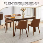 Dining Chairs Set of 2,Modern Flax Kitchen Chairs with Metal Legs,Wing Backrest & Thick Cushions,Leveling Feet for Dining Room, Bedroom,Living Room