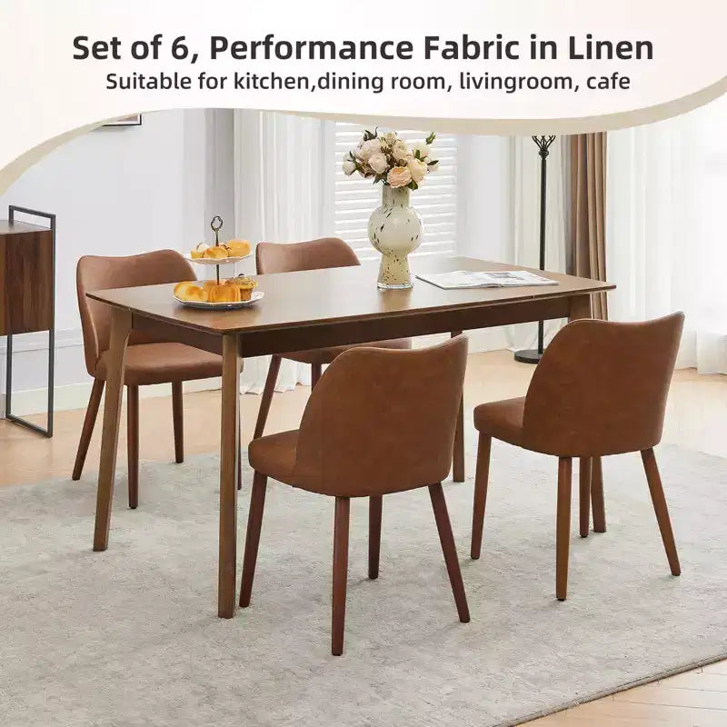 Dining Chairs Set of 2,Modern Flax Kitchen Chairs with Metal Legs,Wing Backrest & Thick Cushions,Leveling Feet for Dining Room, Bedroom,Living Room