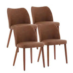 Dining Chairs Set of 2,Modern Flax Kitchen Chairs with Metal Legs,Wing Backrest & Thick Cushions,Leveling Feet for Dining Room, Bedroom,Living Room