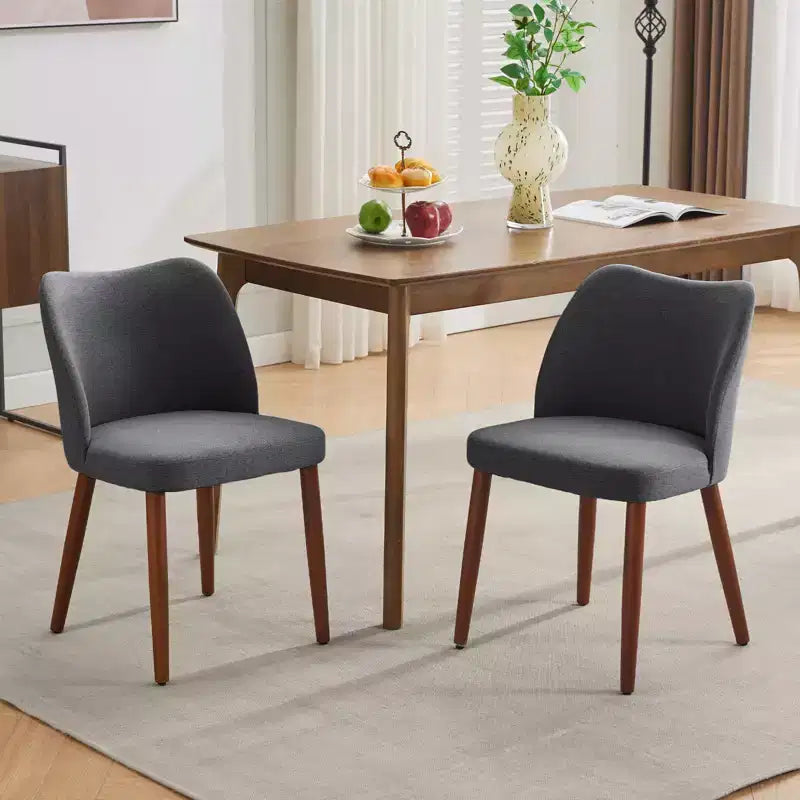 Dining Chairs Set of 2,Modern Flax Kitchen Chairs with Metal Legs,Wing Backrest & Thick Cushions,Leveling Feet for Dining Room, Bedroom,Living Room