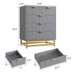 Dresser for Bedroom, 5-Drawer Black Dresser with Metal Legs, Modern Wide Storage Organizer for Living Room Entryway