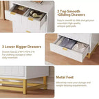 Dresser for Bedroom, 5-Drawer Black Dresser with Metal Legs, Modern Wide Storage Organizer for Living Room Entryway