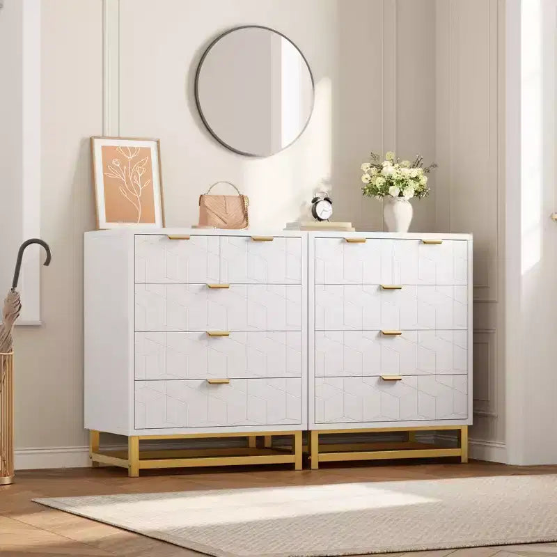 Dresser for Bedroom, 5-Drawer Black Dresser with Metal Legs, Modern Wide Storage Organizer for Living Room Entryway
