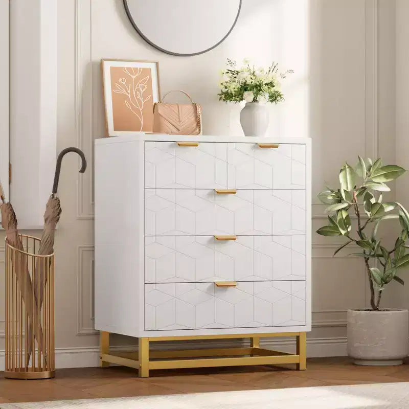 Dresser for Bedroom, 5-Drawer Black Dresser with Metal Legs, Modern Wide Storage Organizer for Living Room Entryway