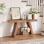 55 Farmhouse Console Table,2-Tier Narrow Entryway Table with Storage,Wood Sofa Table Behind Couch Table for Living Room, Hallway, Entrance, Bedroom