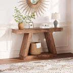 55 Farmhouse Console Table,2-Tier Narrow Entryway Table with Storage,Wood Sofa Table Behind Couch Table for Living Room, Hallway, Entrance, Bedroom