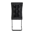 Set of 2 Retro Alligator Skin Upholstered Dining Chairs with Black Metal Legs