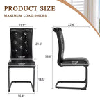 Set of 2 Retro Alligator Skin Upholstered Dining Chairs with Black Metal Legs