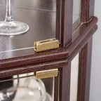 Corner Lighted Curio Cabinet with Adjustable Glass Shelves and Anti-Tip Device for Antique Collections