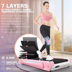 KRISRATE Tapis Roulant Compatto, Tapis Roulant 2 in 1 Sotto Scrivania per Casa e Ufficio, Mini Tapis Roulant Salvaspazio da 2,5 HP, Nessuna Installazione Richiesta, Design Unico con Illuminazione