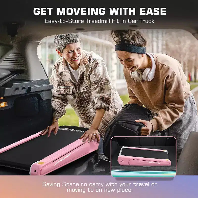 KRISRATE Tapis Roulant Compatto, Tapis Roulant 2 in 1 Sotto Scrivania per Casa e Ufficio, Mini Tapis Roulant Salvaspazio da 2,5 HP, Nessuna Installazione Richiesta, Design Unico con Illuminazione