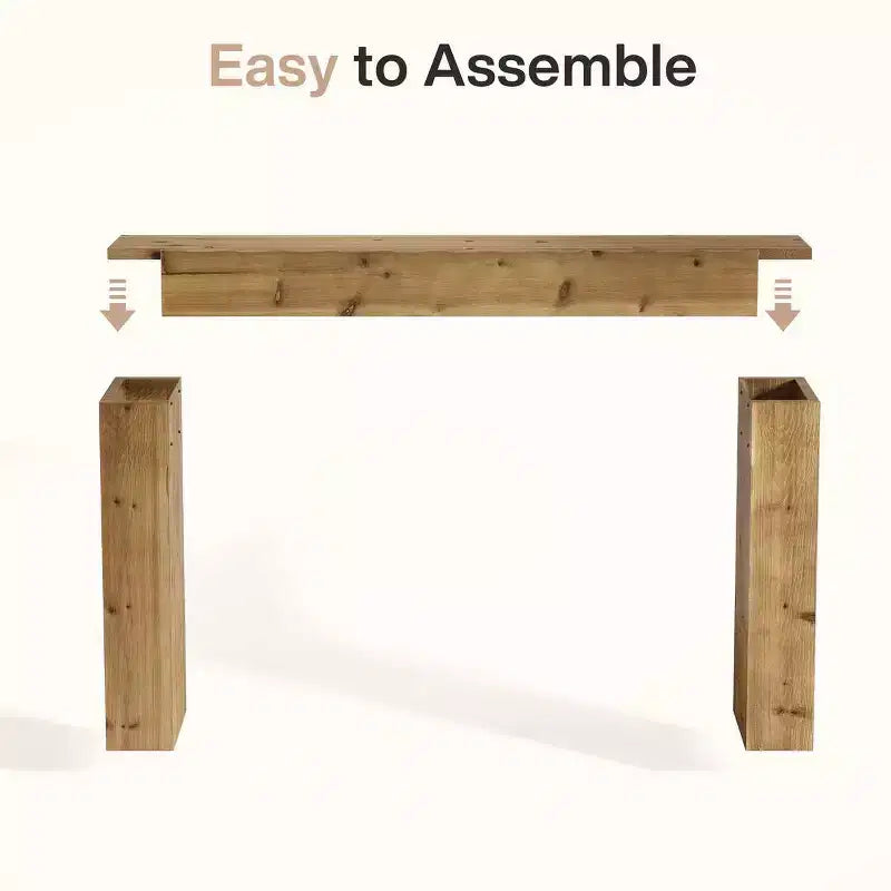 Console Table, Solid Wood Farmhouse Sofa Foyer Table for Entryway