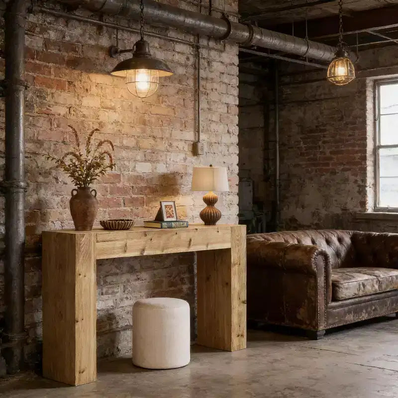 Console Table, Solid Wood Farmhouse Sofa Foyer Table for Entryway