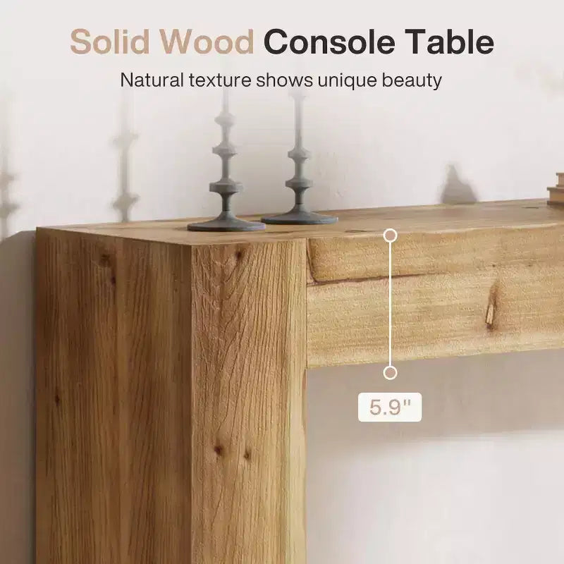 Console Table, Solid Wood Farmhouse Sofa Foyer Table for Entryway