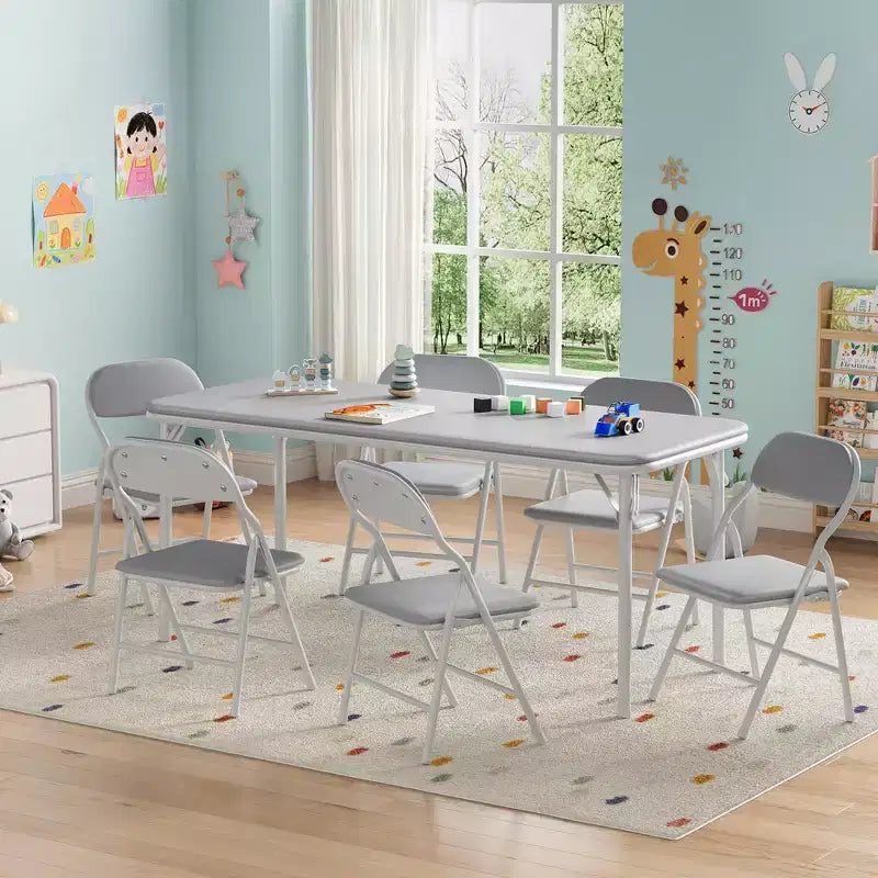 Soft Padded Kids Folding Table, Lightweight, Collapsible, No Assembly, for Playroom, Dining, (Only a Table)
