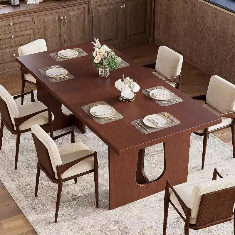71 Modern Dining Table for 6-10, Rectangular Kitchen Table for Family Gatherings with a Sturdy Pedestal Base