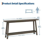 71 Wood Entryway Table with Storage, Farmhouse 2-Tier Narrow Console Table, for Living Room, Hallway, Entrance, Behind The Couch, Easy Assembly
