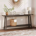 71 Wood Entryway Table with Storage, Farmhouse 2-Tier Narrow Console Table, for Living Room, Hallway, Entrance, Behind The Couch, Easy Assembly