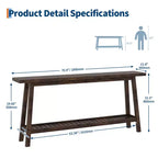 71 Wood Entryway Table with Storage, Farmhouse 2-Tier Narrow Console Table, for Living Room, Hallway, Entrance, Behind The Couch, Easy Assembly