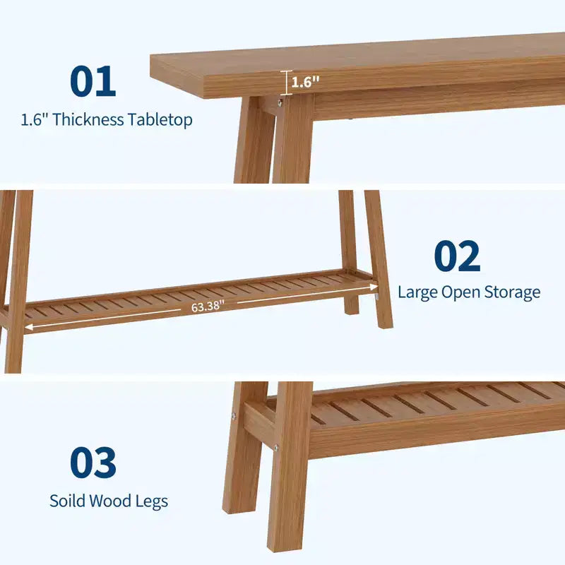 71 Wood Entryway Table with Storage, Farmhouse 2-Tier Narrow Console Table, for Living Room, Hallway, Entrance, Behind The Couch, Easy Assembly