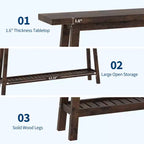 71 Wood Entryway Table with Storage, Farmhouse 2-Tier Narrow Console Table, for Living Room, Hallway, Entrance, Behind The Couch, Easy Assembly