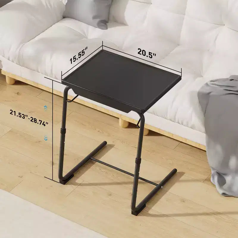 TV Tray Table, Portable Desk Folding Dinner Tray, Couch Table Trays for Eating Snack Food, Portable Laptop Desk, Adjustable 6 Heights 3 Tilt Angle