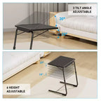TV Tray Table, Portable Desk Folding Dinner Tray, Couch Table Trays for Eating Snack Food, Portable Laptop Desk, Adjustable 6 Heights 3 Tilt Angle